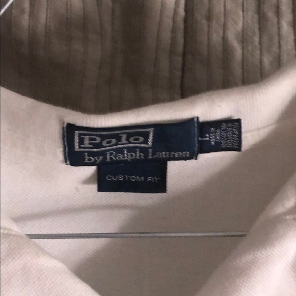 Mens Ralph Lauren custom fit white polo shirt
